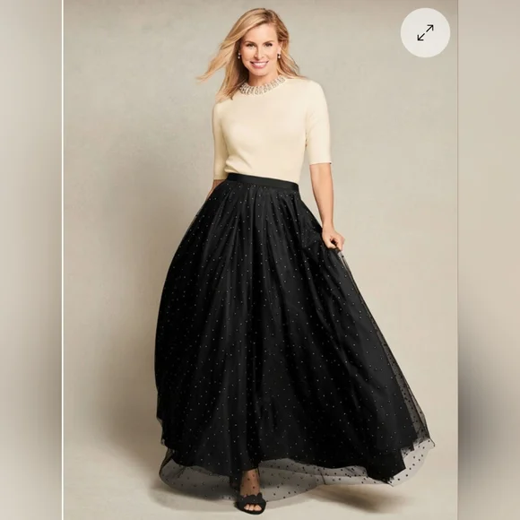 Talbots Red Jeweled Crewneck Short-Sleeve Sweater - Picture 2 of 10